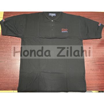 HondaZilahi fekete színű galléros póló (Marine)