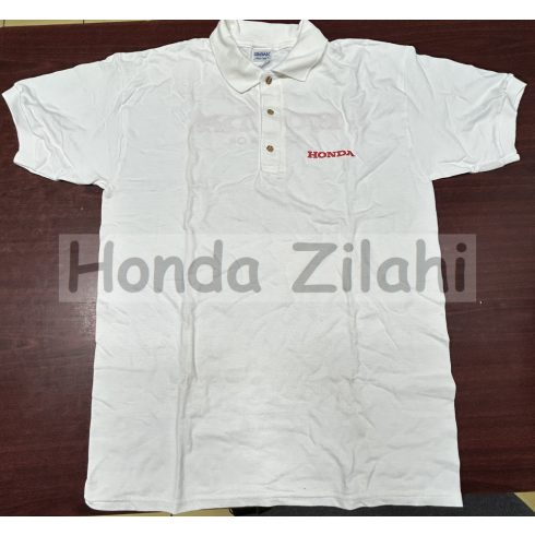 Honda fehér színű galléros póló (Genuine Oil)