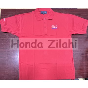 HondaZilahi piros színű galléros póló (Marine)